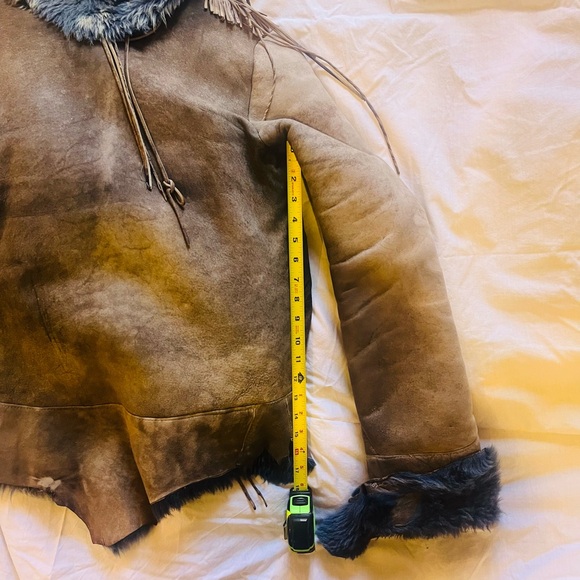 One-of-A-Kind Blue Women's Shearling Jacket - Picture 3 of 8